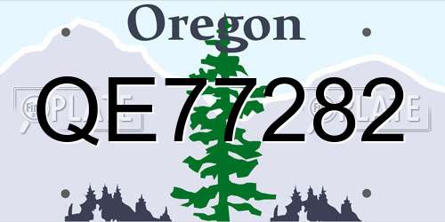 QE77282 Oregon License Plate