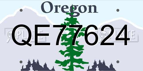 QE77624 Oregon License Plate