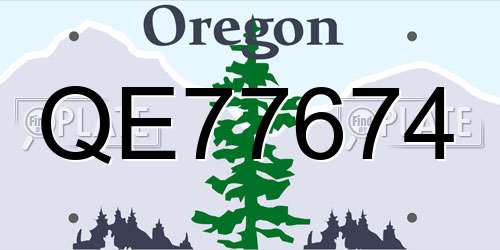 QE77674 Oregon License Plate