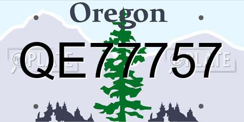 QE77757 Oregon License Plate