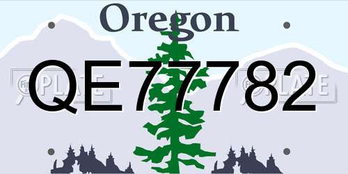 QE77782 Oregon License Plate