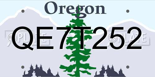 QE7T252 Oregon License Plate