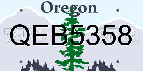 QEB5358 Oregon License Plate