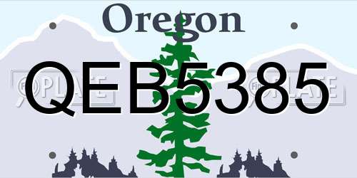 QEB5385 Oregon License Plate