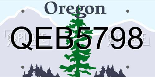 QEB5798 Oregon License Plate