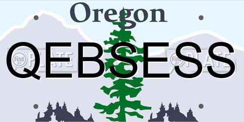 QEBSESS Oregon License Plate