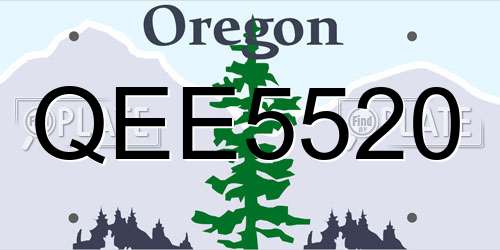 QEE5520 Oregon License Plate