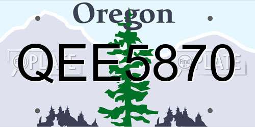QEE5870 Oregon License Plate