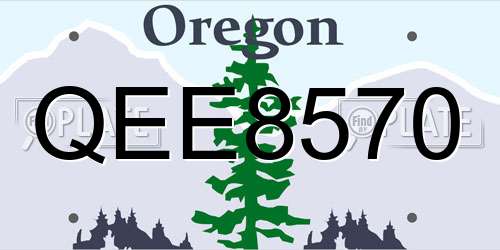 QEE8570 Oregon License Plate