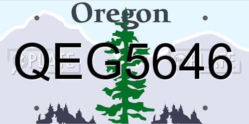QEG5646 Oregon License Plate