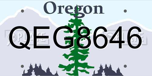 QEG8646 Oregon License Plate