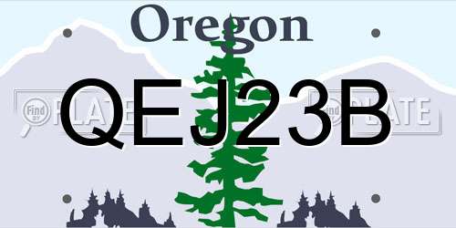 QEJ23B Oregon License Plate