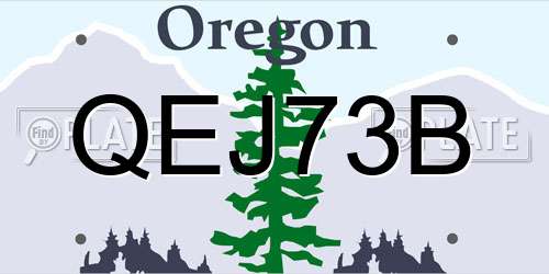 QEJ73B Oregon License Plate