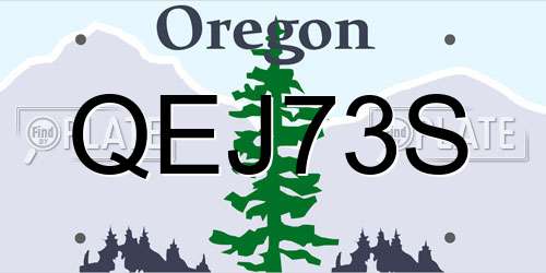 QEJ73S Oregon License Plate
