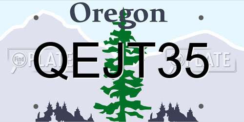 QEJT35 Oregon License Plate