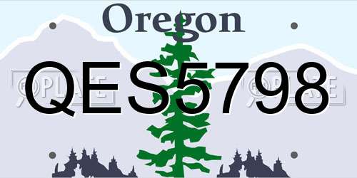 QES5798 Oregon License Plate