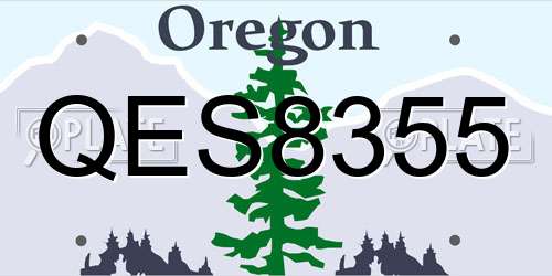 QES8355 Oregon License Plate