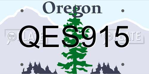 QES915 Oregon License Plate