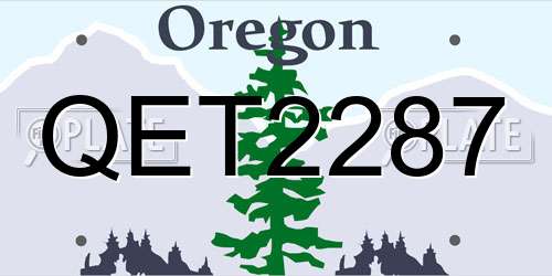 QET2287 Oregon License Plate
