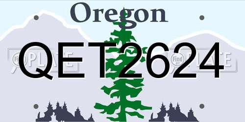 QET2624 Oregon License Plate