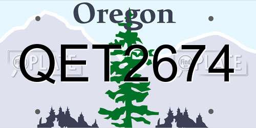 QET2674 Oregon License Plate