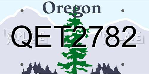 QET2782 Oregon License Plate