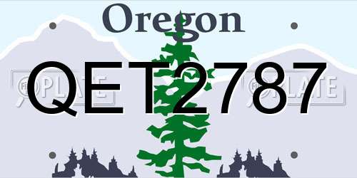 QET2787 Oregon License Plate