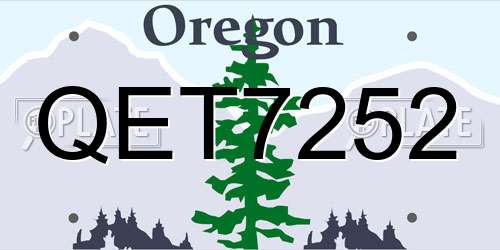 QET7252 Oregon License Plate