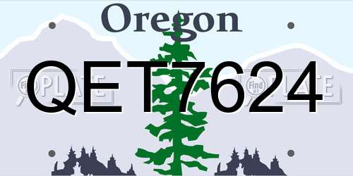 QET7624 Oregon License Plate
