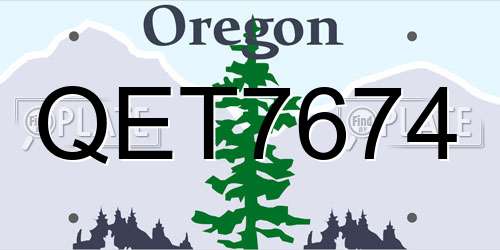 QET7674 Oregon License Plate