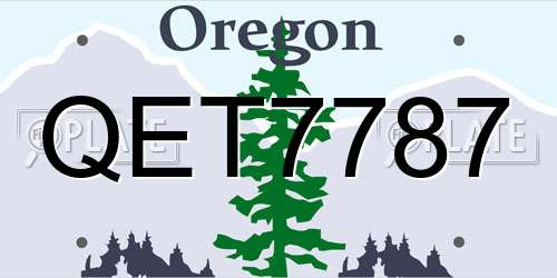 QET7787 Oregon License Plate