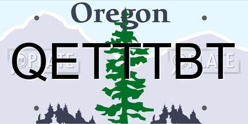 QETTTBT Oregon License Plate