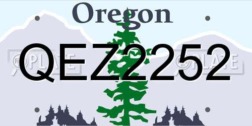 QEZ2252 Oregon License Plate