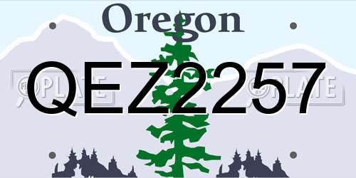 QEZ2257 Oregon License Plate