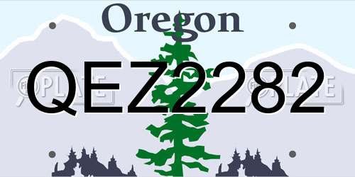 QEZ2282 Oregon License Plate