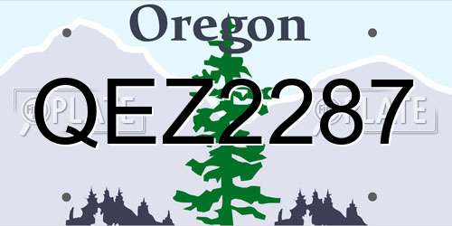 QEZ2287 Oregon License Plate
