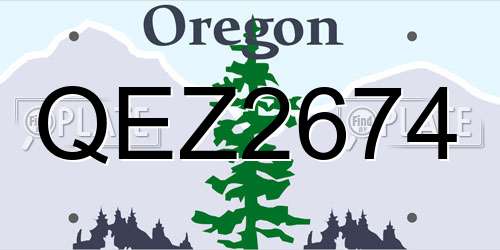 QEZ2674 Oregon License Plate