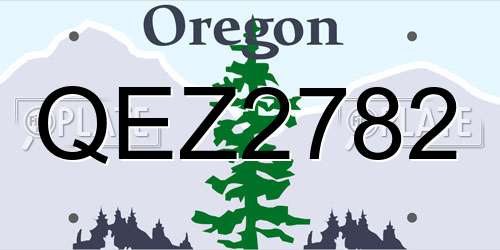 QEZ2782 Oregon License Plate