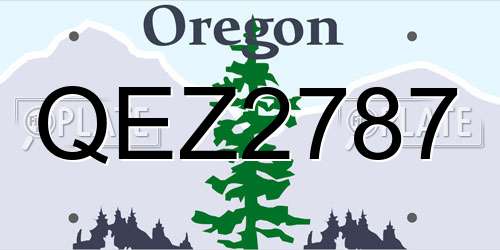 QEZ2787 Oregon License Plate