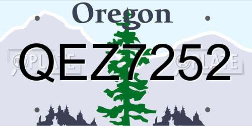 QEZ7252 Oregon License Plate