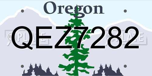 QEZ7282 Oregon License Plate