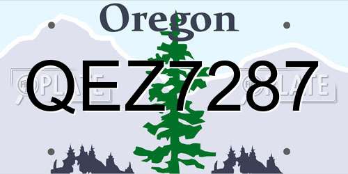 QEZ7287 Oregon License Plate