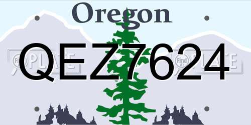 QEZ7624 Oregon License Plate