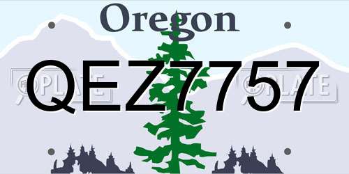 QEZ7757 Oregon License Plate
