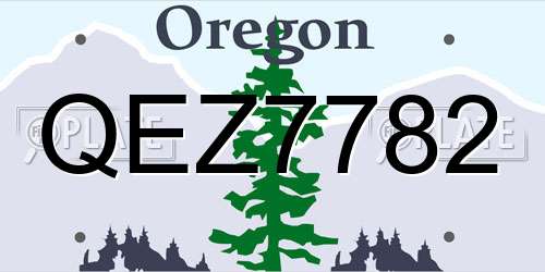 QEZ7782 Oregon License Plate