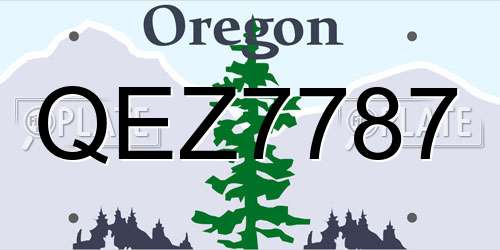QEZ7787 Oregon License Plate