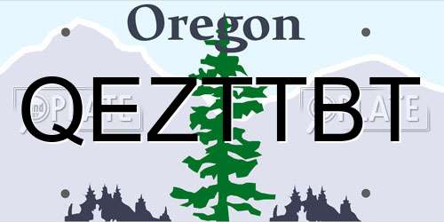 QEZTTBT Oregon License Plate