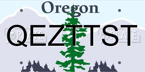 QEZTTST Oregon License Plate