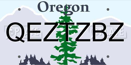 QEZTZBZ Oregon License Plate