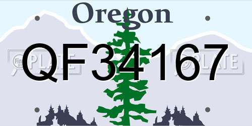 QF34167 Oregon License Plate
